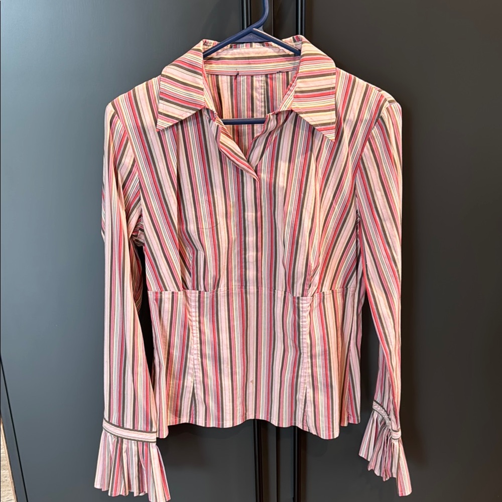 Striped Pink and White Women's Top